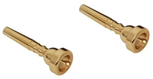 Vaguelly 2stücke Kupfer Trompetenmundstück Gold Hochwertige Ersatzlösung Trompete Und King Trompete Präzise Verarbeitung Für Optimalen Für Anfänger Und