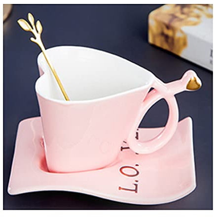 Personality Coffee Cup, Espresso Cups, Teacups and Saucer Sets, Cool Assorted Colors for Adults, Mug Gift for Men Women Dad Mom, 6.8 Oz Coffee Mug with Handle for Specialty Coffee Drinks, Latte (Color