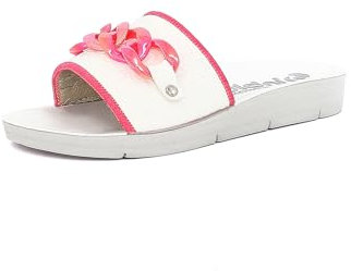 inblu Bambina Bianche con Catena Colorata, Ciabatte da Mare con Plantare in Memory Foam, dal 28 al 35, Sandali, Fucsia, EU