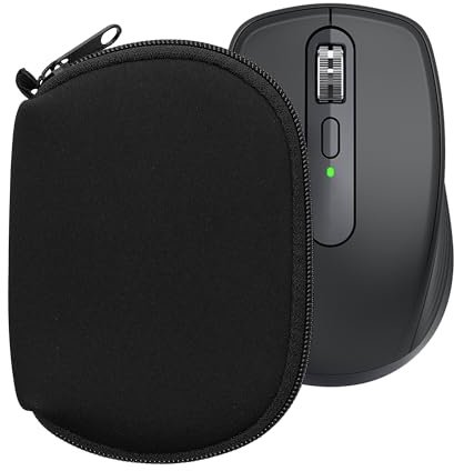 kwmobile Neoprene Case Compatible with Logitech MX ANYWHERE 3 / ANYWHERE 3S - Case for Mouse Soft Pouch Carry Bag - Black