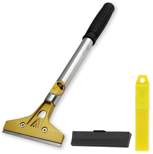 Raschietto Vetro, Raschietto Vetro con 10 Lame in Acciaio al Carbonio, Rimuovi carta da parati Multifunzionale, Raschietto per Piastrelle con Impugnatura Morbida, per Rimuovere la Vernice