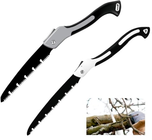 Sega Da Potatura Pieghevole, 2 Pezzi Sega Pieghevole, Seghe Da Potatura, Sega A Mano Pieghevole, Seghetto Potatura Con Blocco Di Sicurezza Per Giardino, Legno (210mm, 330mm)