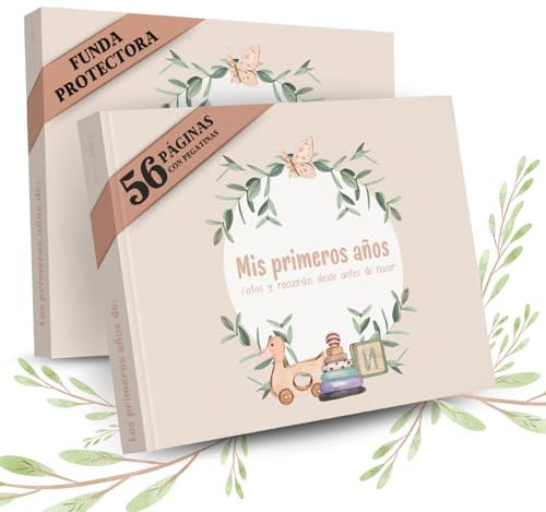 Maname® Album Fotos Bebe Embarazo Primer Año Y Hasta 5 Años – Diario Bebé Para Pegar Fotos Y Escribir Álbum De Fotos Regalos Bebes Baby Shower Y Recien Nacido, Bautizos, Canastilla bebe recien nacido