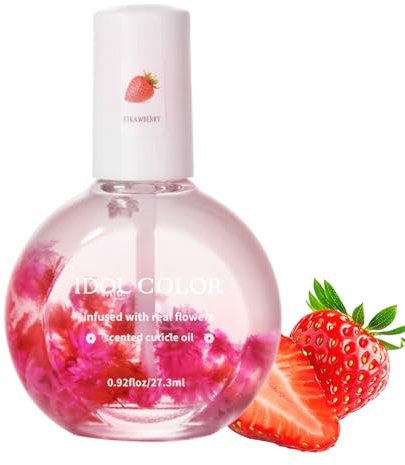 Nagelhautpflegeöl Hände Nagelöl - 27ml Erdbeere Nail Cuticle Oil mit Vitamin E, Nagelöl Pflege für Nägel Nagelhaut - feuchtigkeitsspendend, Strengthening Nagelhautöl mit Blumen (Erdbeere)