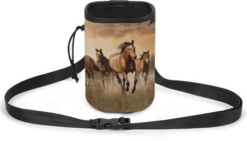 JKLQWH Hundetrainingspaket mit Pferde-Aufdruck, Hundetraining, Leckerli-Tasche, tragbare Haustiertasche, Welpen-Leckerli-Tasche, Haustiere im Freien