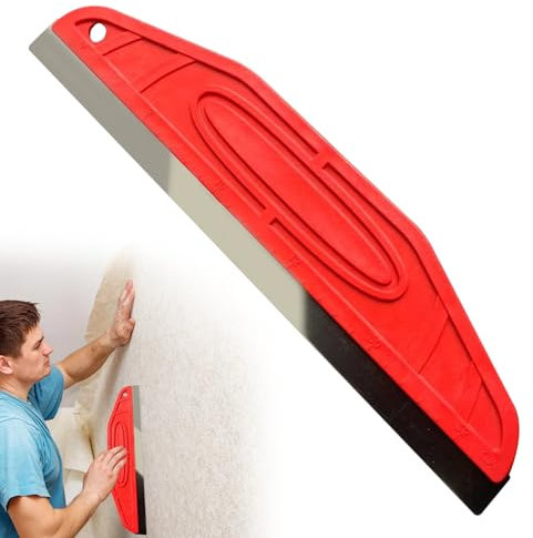 1PCS Cutting in Tools for Painting Paint Guard Painter Trim Guard Stainless Steel Straight Edge Tool Red Paint Shield Measurement Trim Cutting in Tool for Walls Wallpaper Ceramic Tile Paint