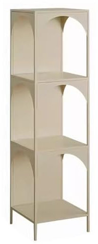 Kleiner, schmaler Schrank, Eisen-Aufbewahrungsschrank, Eck-Bücherregal, bodenstehend, Bücheraufbewahrung, Präsentationsregal, geeignet für Wohnzimmer, Schlafzimmer, Büro (weiß, 35 x 35 x 133 cm)