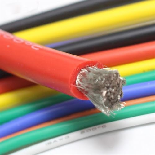 Canalina for cavi elettrici in silicone morbido solido resistente al calore 12AWG 14AWG 16AWG 18AWG 20AWG 22AWG 24AWG 26AWG 28AWG 30AWG Connettore for cavo in silicone resistente al calore (colore: ro