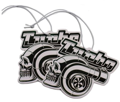 VmG-Store 2er Set Lufterfrischer Duftbaum Tuning fürs Auto Duftspender Air Freshener Duft lustiger Anhänger Design (134 Turbo Skull)