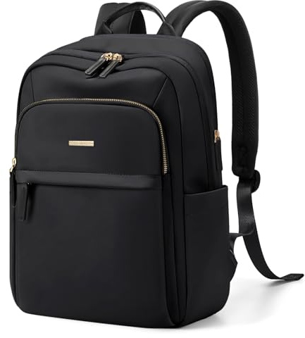 GOLF QUALITY Mochila Para Ordenador Portátil Mujer, Grande Hombre Mochila de Viaje, Laptop Backpack para Trabajo, Bolsa Multicapa para Artículos Personales, 16 Pulgadas,Negro elegant