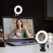 Kangtaixin Anneau Lumineux pour Ordinateur Portable - 4,6 - 5 Couleurs à Intensité Variable et 5 Niveaux de Luminosité - Anneau à Selfie Rotatif à 360° - Lumière de Vidéoconférence pour Tiktok, Zoom
