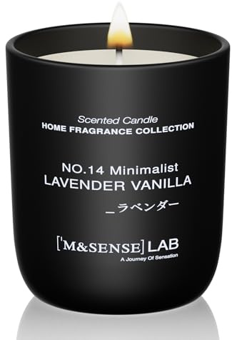 M&SENSE Duftkerzen im Glas Lavendel-Vanille - Natursojawax Kerze 150g 30h Brenndauer,Geschenk für Frauen und Männer,Einfaches Design,Aromatherapie für Zuhause, Bad,Yoga Entspannung,Natural Soy Candle