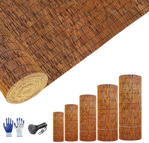Générique Canisse en Roseau Naturel Brise Vue Jardin 50 60 70 80 90 100 110 120 130 140 150 160 170 180cm Canisse Bambou Cloture Jardin Exterieur(100x400cm)