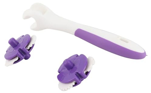 Baxnore Cake Lattice Roller Set, Embossing Cutter Decorating Tool, Fondant Embossing Roller, 2 Plastic Wheels 16 cm Handle, Pastry Fondant Cake Design Accessory