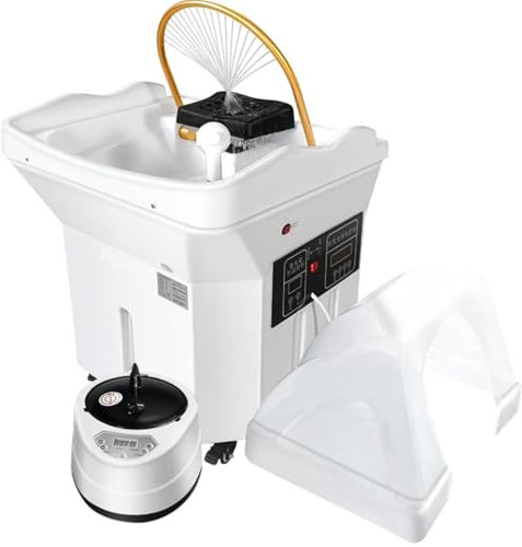 RKYRRKI Head Spa Equipment Évier portable avec réservoir d'eau de 60 L, équipement de spa thermostatique japonais pour la circulation de l'eau, avec fonction de fumigation et de luminothérapie