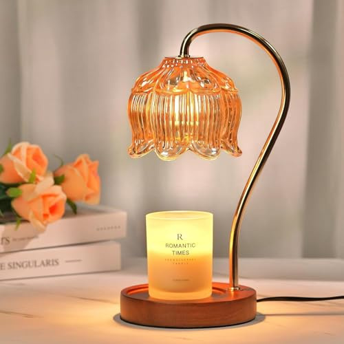 Candle Warmer Lamp with Timer, Dimmable Electric Candle Heater with 2 Wax Warmer Bulbs, Flameless Burner candle Melter for Scented Wax Jar Candles, Vintage Lamp for Home Decor, Birthday Gift for Women