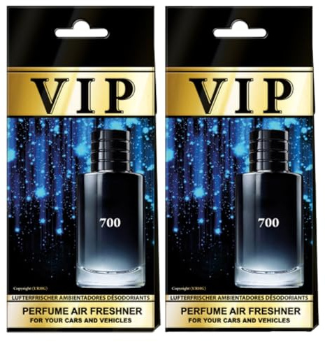 VIP CARIBI Ambientadores de Lujo para Coche Pack 2, Fragancias Premium Inspiradas en Perfumes Exclusivos, Aroma Elegante y Duradero, Ambientador Premium para Coche, Hogar, Oficina y Regalo (700)