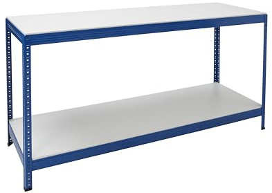 BiGDUG Essentials Industrial Workbench - Melamine Workstation Table - 900H x 1800W x 600D mm - 300 kg UDL with Lower Shelf