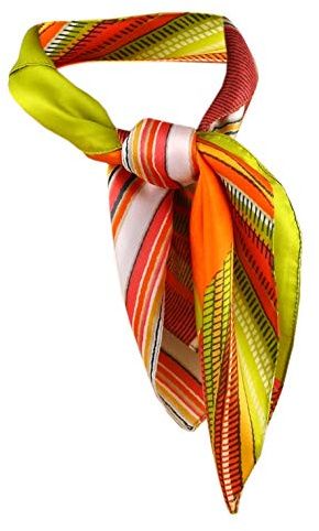 Nickituch Satin orange grün türkis schwarz weiss beige gemustert -Größe 50x50 cm