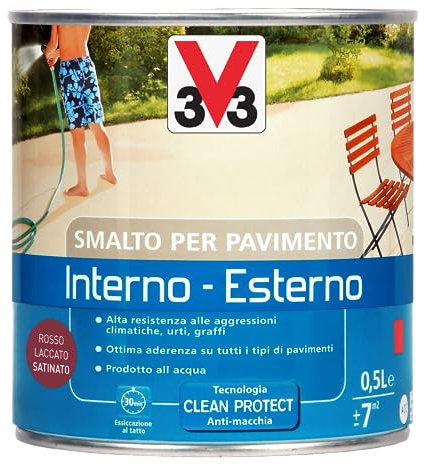 V33 Smalto per Pavimenti Interno o Esterno all'Acqua, 0.5 L