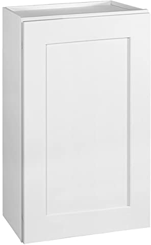 Design House Brookings Shaker Fully Assembled Wall Kitchen Cabinet W1830, 18 W x 12 D x 30 H, Painted White, Solid Wood, 613505
