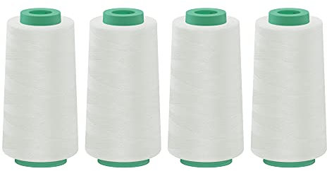 dalipo - Polyester Overlockgarn 4 x 2500m, weiß