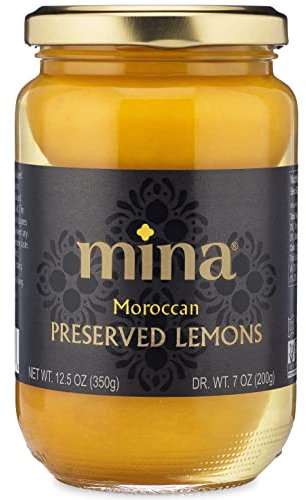 Mina Citrons préservés – 354,4 g, authentiques citrons marocains conservés, parfaits pour tajine, couscous, salades, sans OGM, végétalien, cétogène, casher, sans gluten