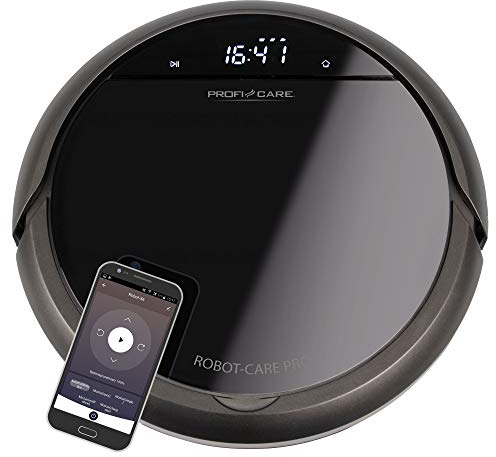 ProfiCare ® Robot aspirapolvere da pavimento con controllo vocale, aspirapolvere con funzione di ritorno automatico e 4 programmi di pulizia, rilevamento di scale e ostacoli, aspirapolvere robot con