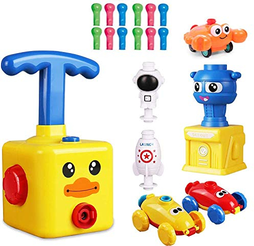 Ballon Auto Spielzeug,Ballonbetriebenes Auto,Autostarter mit Ballon,Inertial Power Balloon Car,Luftfahrzeug-Set,Balloon Car Spielzeug für Kinder,Lerngeschenke,Spiele für Jungen und Mädchen