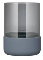 blomus Windlicht -Calma- | Farbe Steel Gray & Smoke | Größe S | Aus Beton und Glas; Für stimmungsvolles Kerzenlicht; Maße 10 x 10 x 14 cm