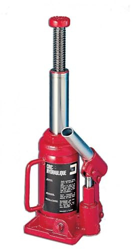 EURO VANADIUM Hydraulischer Flaschenwagenheber, Kompakt, Metall, Rot | Hydraulischer Flaschenwagenheber aus Metall, robust, kompakt und leicht zu verstauen. Ideal zum mechanischen Heben
