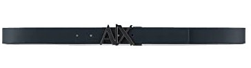 Armani Exchange Herren Bicolor, Buckle Logo Belt, Navy/Truffle, XXL