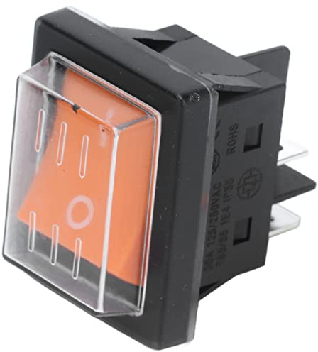 Wippschalter 30A 125/250V AC, Wasserdichter Bootstyp Schalter mit Abdeckung, 4-poliger ON-OFF Kippschalter für Industrie, Elektrik, Boote, ABS-Gehäuse (Orange)