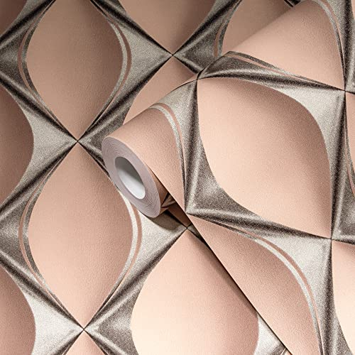 A.S. Création Livingwalls My Home My Spa 3D Tapete Rosa Silber 386914 Vliestapete Wohnzimmer Schlafzimmer 10,05x0,53m Made in Germany, 10,05m x 0,53m