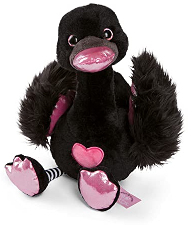 NICI Kuscheltier Love Schwan 25 cm schwarz I Plüschtier für Mädchen, Jungen & Babys I Flauschiges Stofftier zum Kuscheln, Spielen & Schlafen – 48267