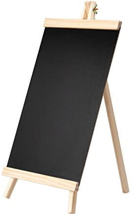 jojofuny Mini Chalkboard Stand Wooden Blackboard Tabletop Chalkboard Sign Small Blackboard Signs for Restaurants, Bar, Wedding, Home Decor, 16 x 29 cm