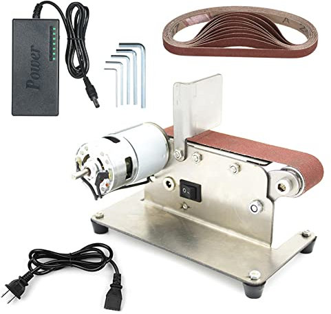 Mini amoladora de lijadora de banda eléctrica, mini lijadora de banda de bricolaje, pulidora, pulidora, cuchillo de banco, afilador de bordes Apex, mini lijadora de banda de bricolaje, herramientas