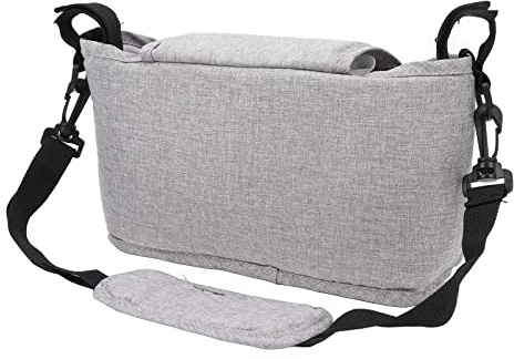 Kinderwagen-Tasche, Stilvolle, Hochbelastbare Kinderwagen-Reisetasche aus Oxford-Stoff, Große Kapazität, Schnappverschluss, Mehrere Fächer, für Camping (Grau)