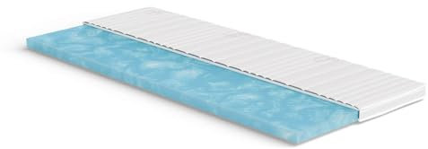 Meisterschlaf Gelschaum Topper 90x210 cm – Höhe 7cm – RG 50 – Oeko-TEX® Standard 100 – Tencel™ Lyocell 3D Doppeltuch-Bezug waschbar – für weicheres Liegegefühl auf harten Matratzen – Made in Germany