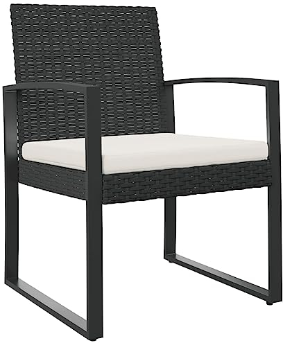 Festnight Rattanstuhl Gartenstühle 2 STK Garten-Esszimmerstühle Rattansessel Schwarz PP-Rattan Outdoor-Esszimmerstühlen Balkonsessel Terrassenstühle Rattan Balkonstühle Rattanstuhl