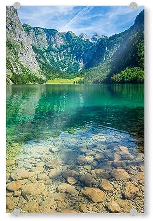 artboxONE Acrylglasbild 45x30 cm Natur Sommertag am Obersee Bild hinter Acrylglas - Bild obersee berchtesgaden Berge