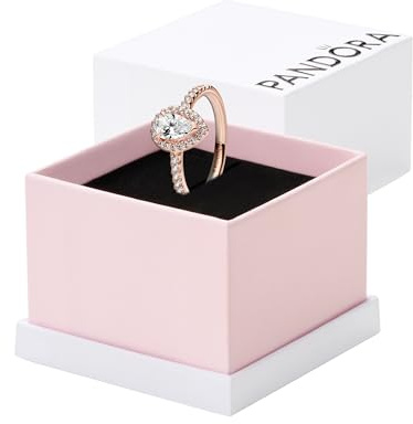 Pandora Timeless 14k Rose gold-plated ring with clear cubic zirconia, 52