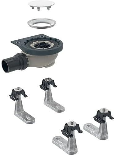 Geberit Duschwannenablauf mit 4 Füßen, 154.010.00.1 für Duschfläche Setaplano, Sperrwasserhöhe 50 mm