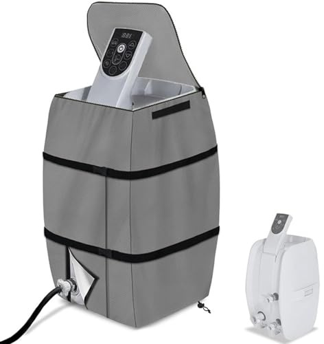 Wedhapy Housse de Chauffage pour Spa, 42,9 x 38,1 x 54,9 cm, étanche, abri de Spa, auvent Pliable et réglable avec Cordon de Serrage et Boucle, Housse de Spa Portable avec Sangle de poignée, Gris