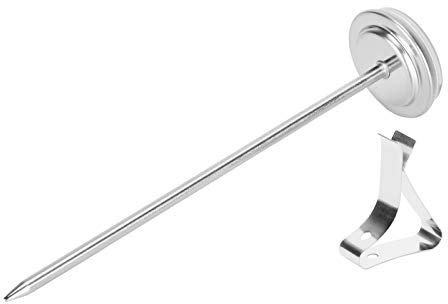Miskall 5.5x1.3in Dial Pointer Thermometer with Clip,Read Thermometer for the Coffee Drinks,Chocolate Milk Foam,Meat Cooking