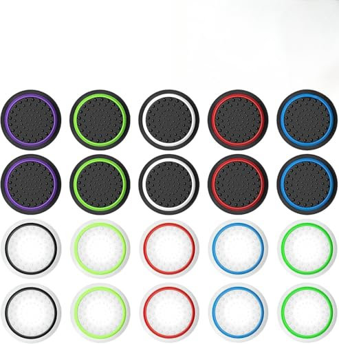 SHSHbuy Joystick Kappen,20 Stück Thumbstick-Abdeckungen,Thumbstick Caps Grip,Silikon Joystick Thumb Stick,Gaming Zubehör Controller Zubehör für PS5 PS4 Xbox One Series X/S 360