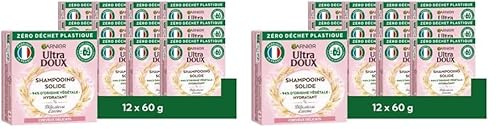 Garnier Ultra Doux Shampooing solide Hydratant délicatesse 60g (Lot de 2)