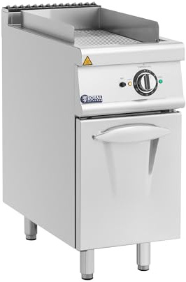 Royal Catering Plancha électrique 5,4 kW rainurée avec meuble bas 40 x 70 cm Pro 730 Series - Grill professionnel Barbecue électrique