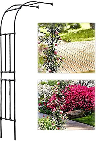 Metall-Pavillon, Halbbogen, Rosen-Pavillon, wetterfest, Seitenwand, Torbogen, Rankgitter, Pergola, für Hochzeit, Feier, Dekoration, schwarz, 180 x 240 x 40 cm