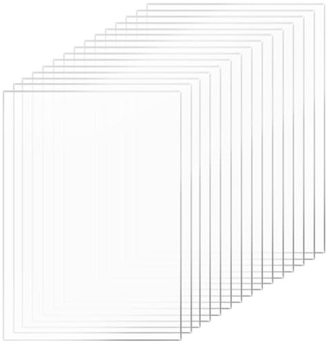 Fogli Acrilici Trasparente, 15 Pezzi Lastre Plexiglass 2mm, Lastre Metacrilato Trasparente, Pannello Plexiglass, Pannello Acrilico per Cornice per Foto, Visualizzazione di Progetti, Pittura-15 x 20cm